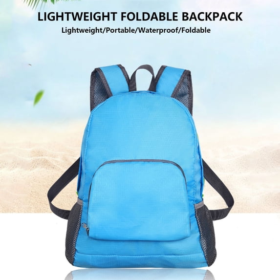 Foldable Backpack Travel Bag, Lightweight Nylon, Water-resistant Design, Compact Storage Sy, Reflective Safety Strip, Minimalist Undergraduate Pack, Topliu