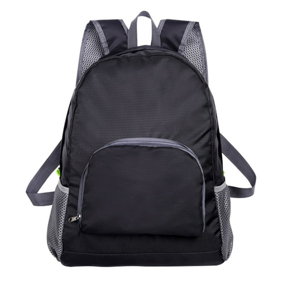 Foldable Backpack, Ultra-Lightweight Packable Backpack for Students, Travel, Hiking, Water-Resistant Daypack with Front Pocket and Reflective Strips