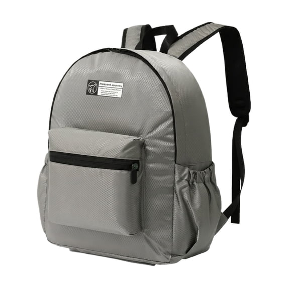 Foldable Backpack for Women,Lightweight Student School Bookbag and Portable Travel Daypack,Easy Carry Backpack for Campus,Commuting,Vacation and Daily Use,Gray
