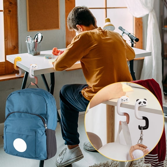 Foldable Bag Hook, Portable Table & Desk Hanger for Purses, Totes, Backpacks, Removable Side Hanging Organizer for Office, Restaurant, Home