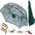 thumbnail image 1 of Foldable Bait Trap Fishing Net 8 Hole Portable Minnow Bait Net Trap with Nylon Mesh Steel Frame for Catching Live Bait Fish Crawfish Shrimp, 1 of 11