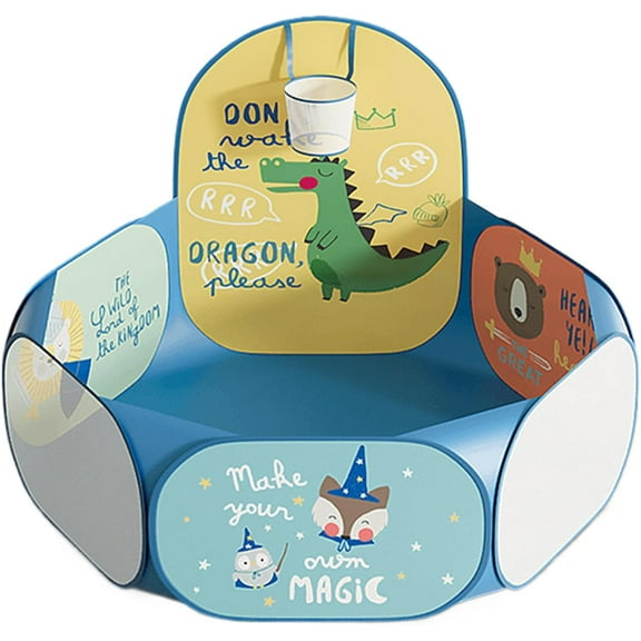 Foldable Ball Pit, with Cartoon Patterns, 80x108x118cm, Kids Indoor Play Tent, Indoor Outdoor Ball Pool, Fun & Engaging Play, for Boys, Girls, Living Room, Bedroom, Playroom(Blue,balls not included)