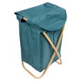 thumbnail image 1 of Foldable Bamboo Laundry Hamper with Lid - Decor Essentials for Any Room - Extra Large - Oval - Green, 1 of 7