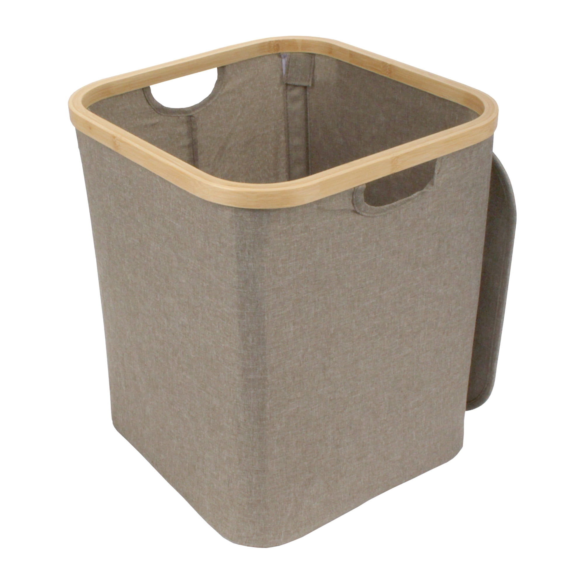Foldable Bamboo Laundry Hamper with Lid - Decor Essentials for Any Room - Medium - Square - Brown