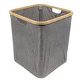 thumbnail image 1 of Foldable Bamboo Laundry Hamper without Lid - Decor Essentials for Any Room - Large - Square - Gray, 1 of 4