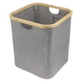thumbnail image 1 of Foldable Bamboo Laundry Hamper without Lid - Decor Essentials for Any Room - Medium - Square - Gray, 1 of 4