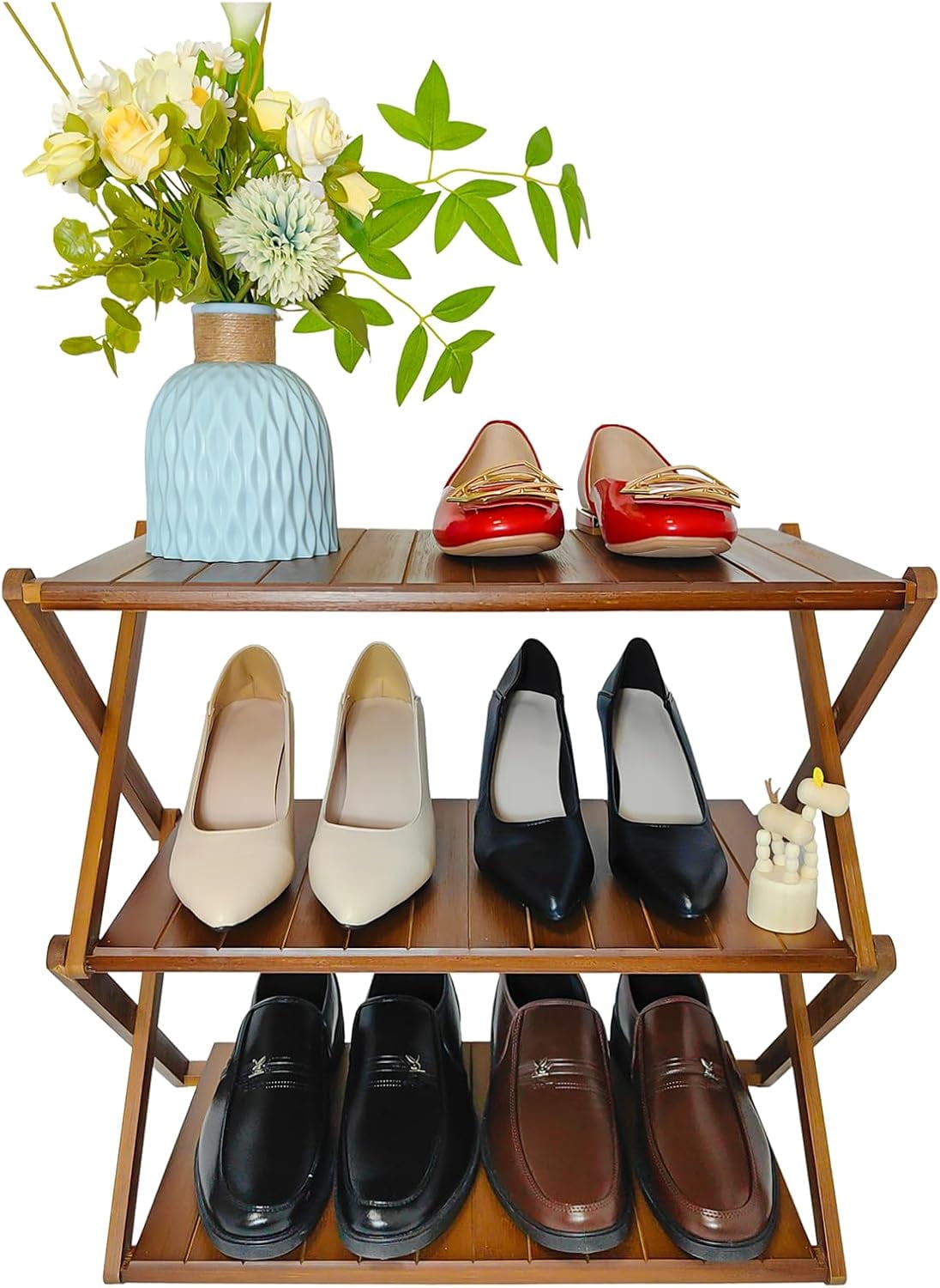 Foldable Bamboo Shelf, Folding Shoe Rack, Flower Rack, Camping Rack, No ...