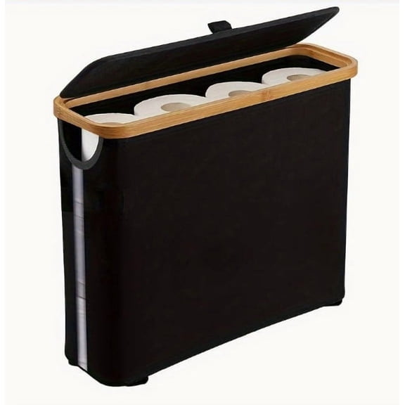 Foldable Bamboo Storage Basket Set - Eco-Friendly Organizer with Lid for Home and Bathroom