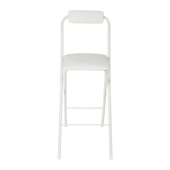 Foldable Bar Chair, White Tall Folding Stool, Freestanding Portable Stool for Home Balcony Restaurant Bar