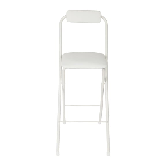 Foldable Bar Chair, White Tall Folding Stool, Freestanding Portable Stool for Home Balcony Restaurant Bar