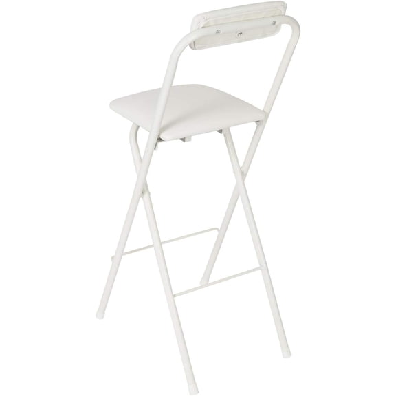 Foldable Bar Stool with Backrest, Counter Height (27.56 in), Steel Frame, PU Seat, for Kitchen Island or Home Use