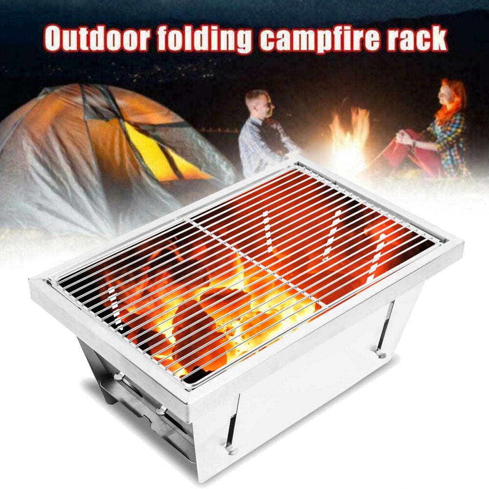 Foldable Barbecue BBQ Grill Charcoal Fire Stove Outdoor Camping Picnic Cooker US