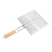Foldable Barbecue Grilling Basket Grill, Portable Grill Baskets with Handle, Grill net for Outdoor Grilling for Steak Meat Fish Vegetable