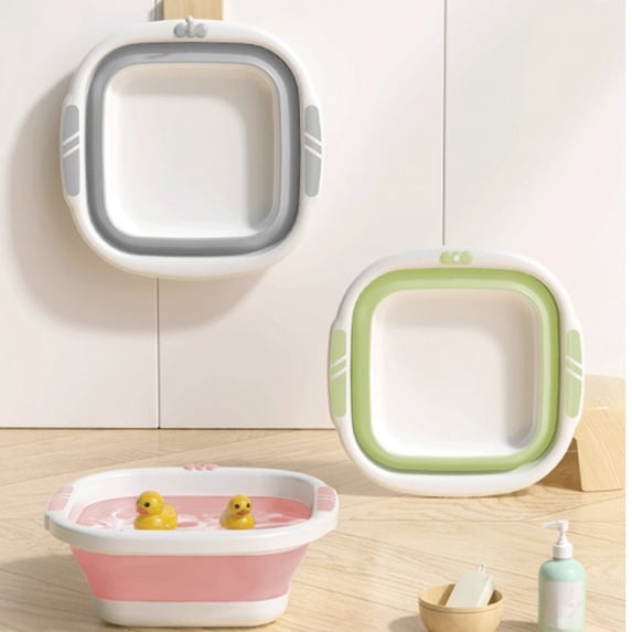 Foldable Basin Collapsible Sink, Portable Dish Washing Tub for Kitchen Camping and Laundry, Multipurpose Plastic Wash Bin with Anti-slip Bottom for Barbecue Preparation, Topliu
