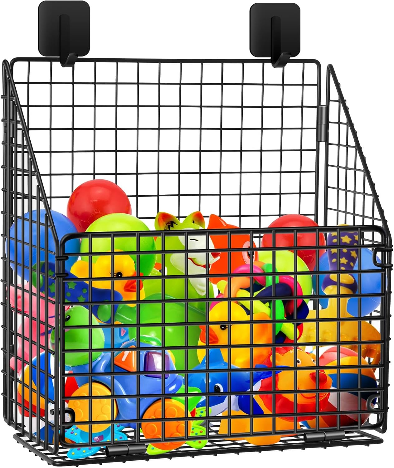 Foldable Bath Toy Storage Basket, Foldable Metal Bathtub Shower Toy ...