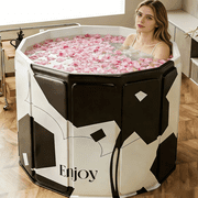 Foldable Bathtub For Adults, Hot & Cold Water Soaking Tub, Full Body Home Bath Tub, Can Be Used As Storage Bucket With Anti-Slip Base. Durable, Odor-Free & Easy To Store. Ideal For Small Spaces,