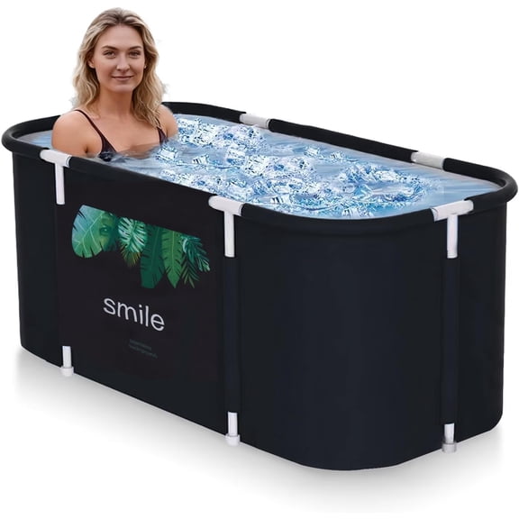 Foldable Bathtub for Adults, Portable Collapsible Travel Tub, Large Spa & Camping Soaking Tub for Relaxation, Leak-Proof PVC Material, Space Saving Design for Home & Outdoor Use
