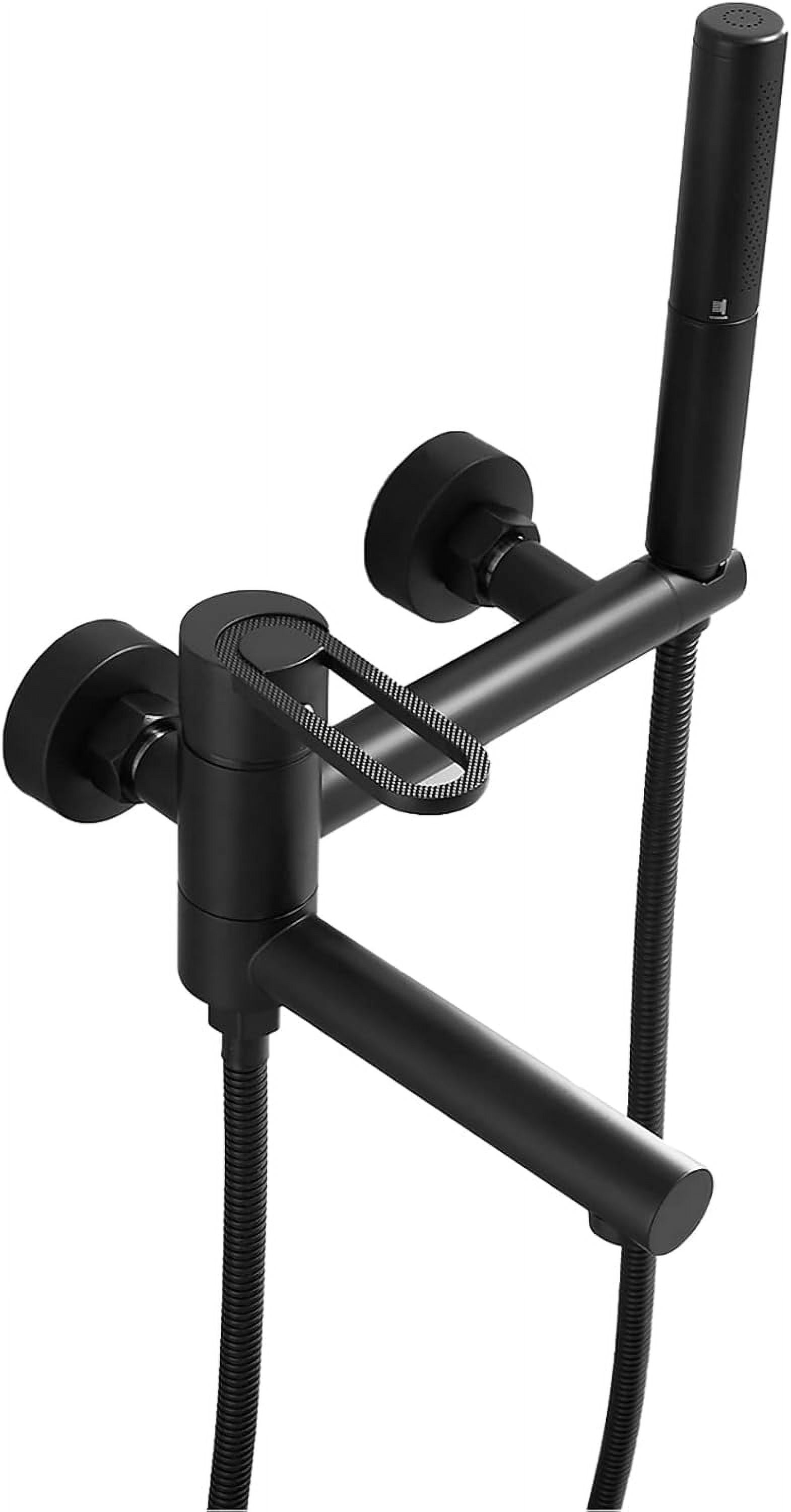 Foldable Bathtub Faucet Wall Mount Tub Faucet Brass Tub Filler Faucet Single Handle 2 Hole Tub Mixer Tap with 2 Modes Handheld Shower, Shower Hose, Hot and Cold Water,Chrome