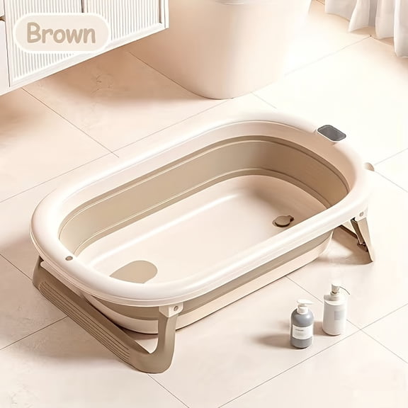 Foldable Polypropylene Bathtub with Non-Slip Surface - Space-Efficient, Lightweight & Durable Design for Sitting/Reclining - Easy Storage