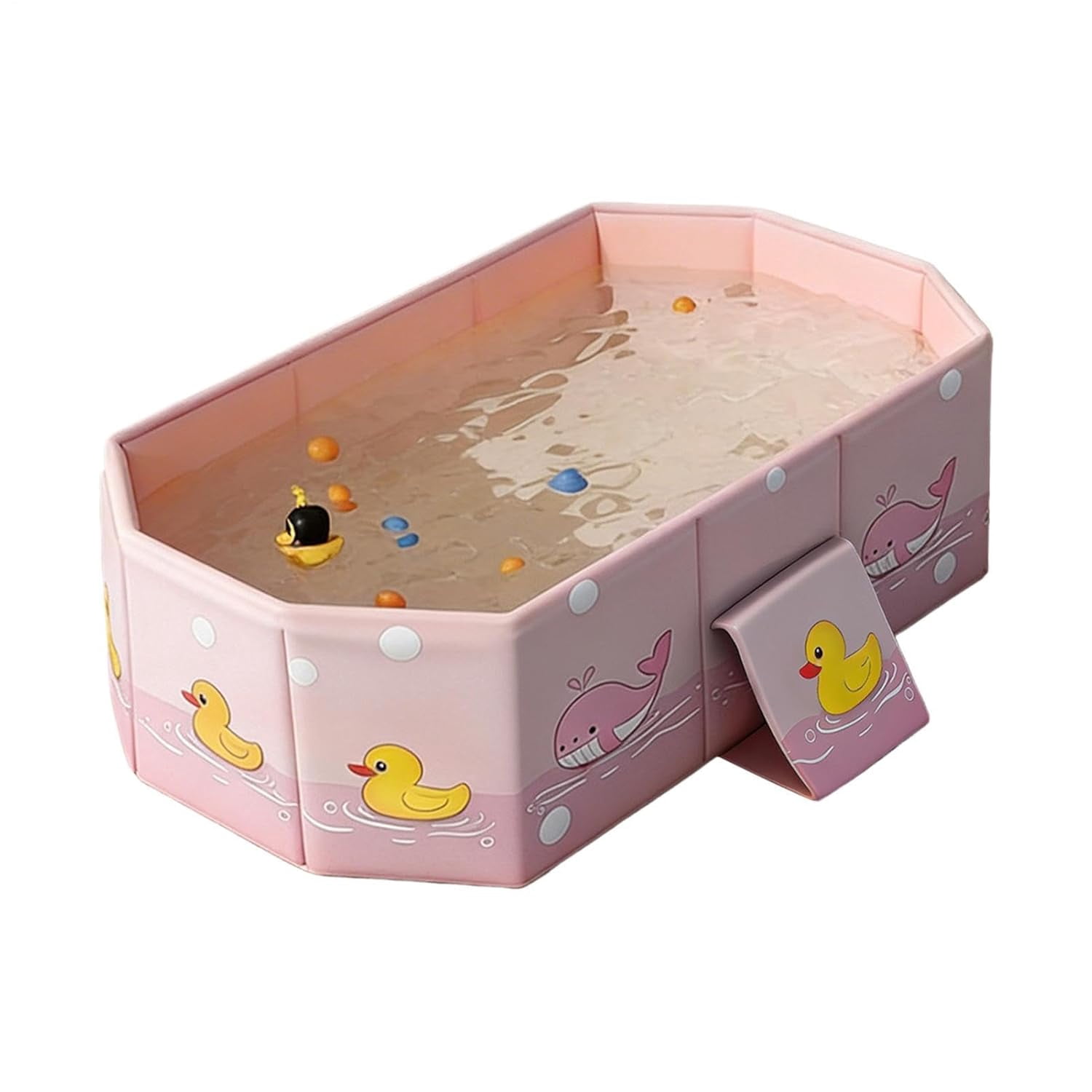 Foldable Bathtub for Kids, Duck Anti-Tipping Bathing Tub, Soaking Shower Tub for Boys Girls Home Daycare Travel Hotel Bathroom
