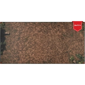 Foldable Battle Mat for Tabletop RPG 36x72 in, Jungle Clearing