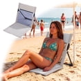 thumbnail image 1 of Foldable Beach Floor Chair Low Profile Folding Seat Lightweight Outdoor Backrest Chair For Beach Camping Picnic Hiking Sports(Beige-78Cm), 1 of 3