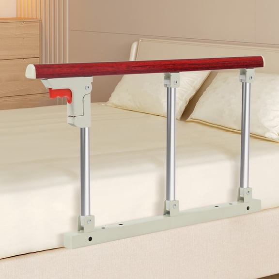 Foldable Bed Rail for Adults Seniors 220lb Capacity with Screwdriver & Wrench - Dual Installation for Flat or Embedded Beds - Safety Rail with PVC Silent Cover
