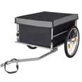thumbnail image 1 of Foldable Bicycle Cargo Trailer with 20" Wheels, Removable Cover & Quick Release Folding Frame, Bike Wagon for Luggage Tools Groceries, Black & Gray, 1 of 7