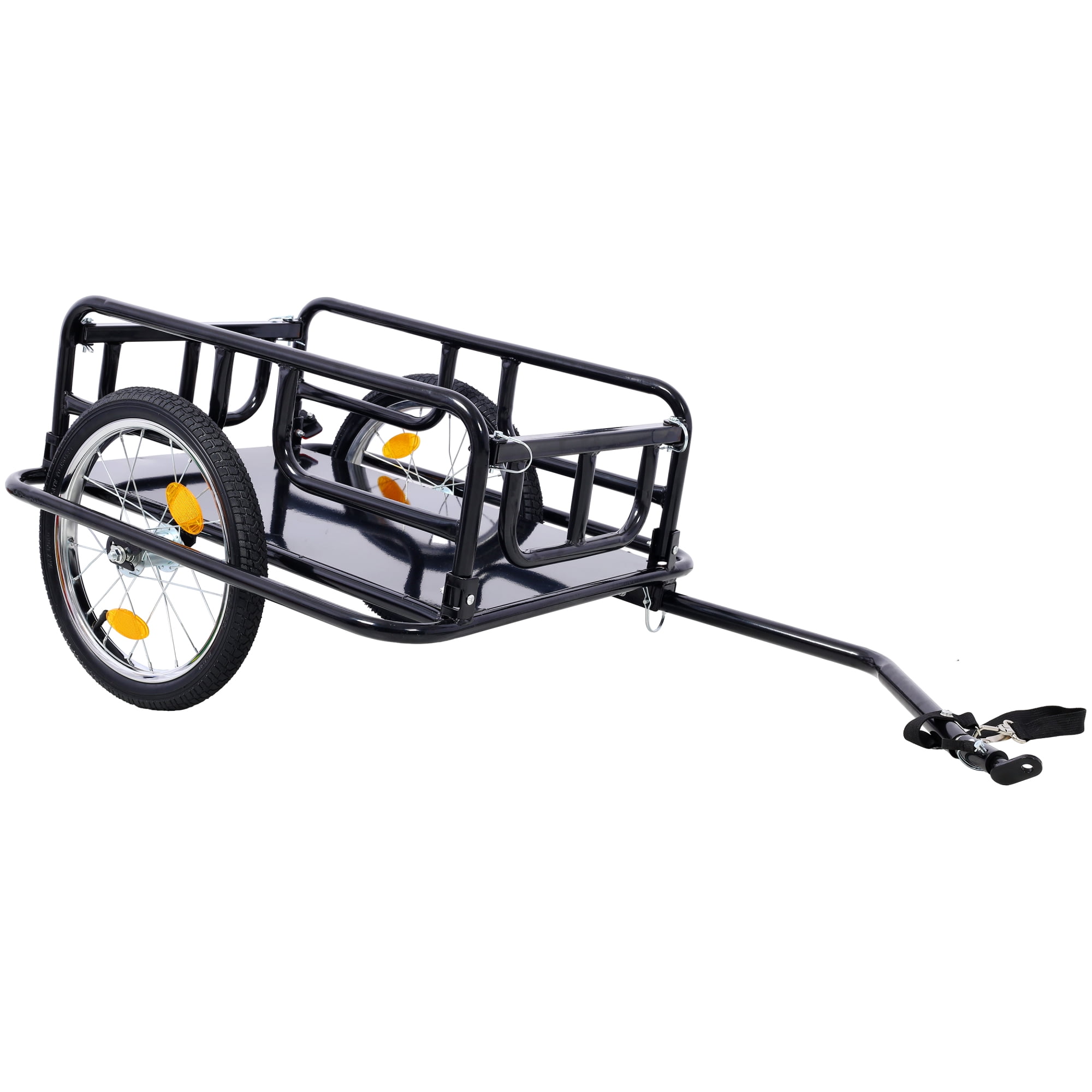 Foldable Bike Cargo Trailer with Universal Bike Hitch, Bicycle Wagon Trailer，Black