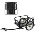 thumbnail image 1 of Foldable Bike Cargo Trailer with Universal Bike Hitch, Bicycle Wagon Trailer with 16" Wheels & Reflectors, Large Loading Bike Trailer Storage Cart, 1 of 9