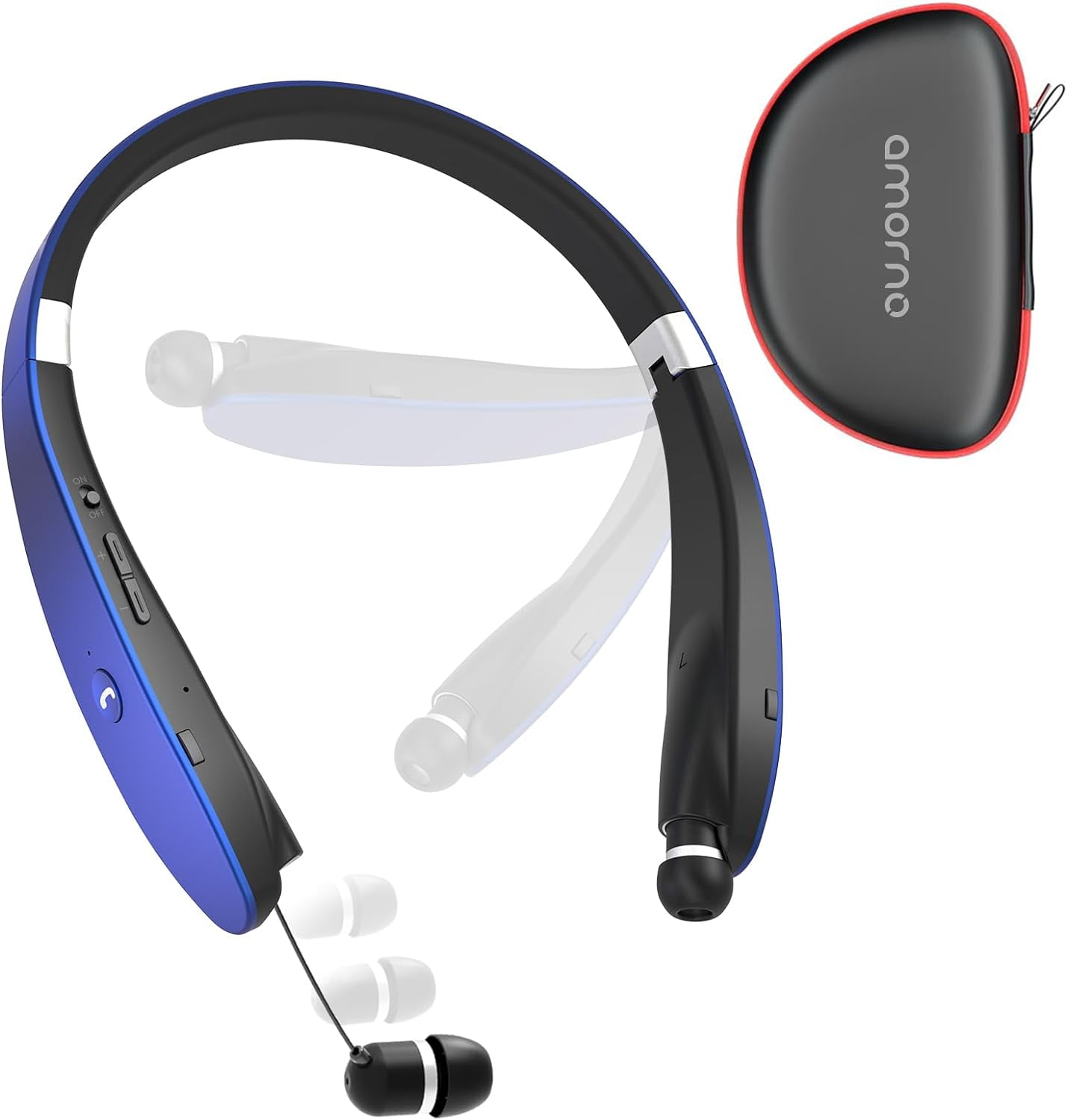Foldable Bluetooth Headphones Neck with Retractable Earbuds Sports Sweatproof Noise Walmart