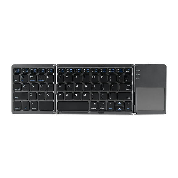 Foldable Bluetooth Keyboard, Mode Bluetooth And USB Cable Portable BT Rechargeable Wireless Keyboard With Touchpad For Multiple System Use