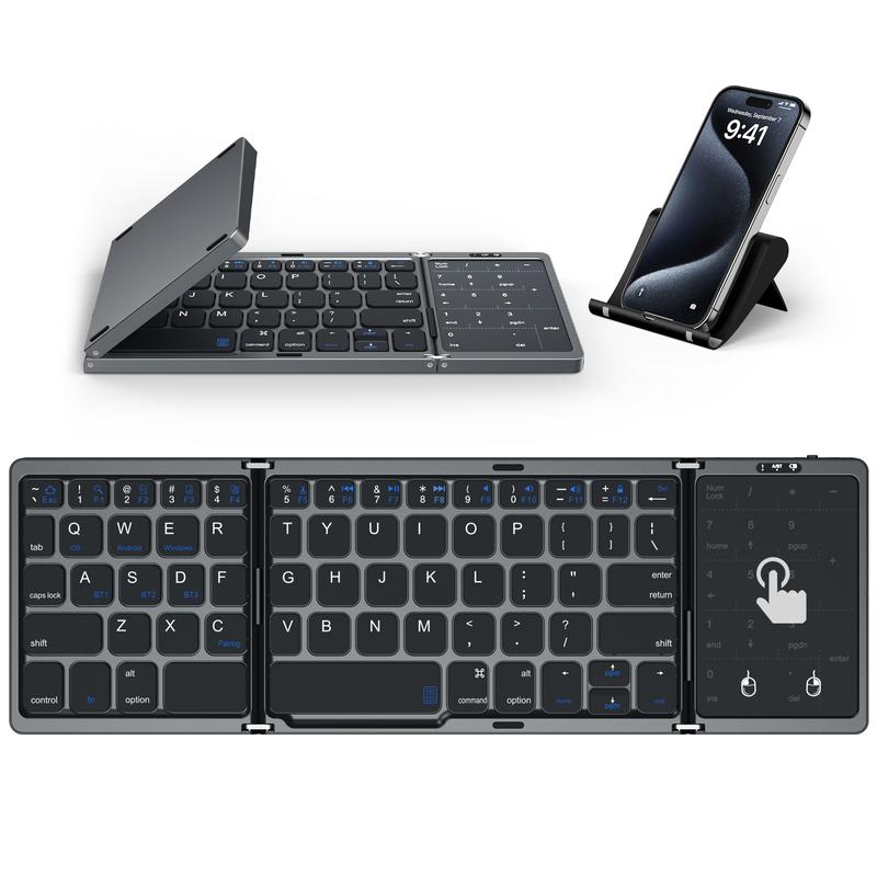 Foldable Bluetooth Keyboard, Portable MultiDevice Wireless Keyboard
