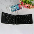 thumbnail image 1 of Foldable Bluetooth Keyboard Portable Wireless BT Keyboard for Android PC Tablet iOS Windows, Ultra Thin Lightweight Rechargeable Silent Keyboard with Square Keycap, 10M Range, ABS Material, Black Gra, 1 of 9