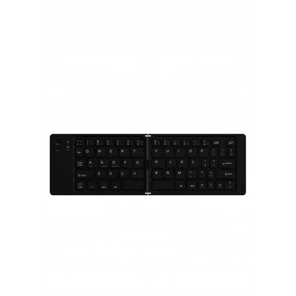 Foldable Bluetooth Keyboard, Portable Wireless Travel Keyboard, Slim Quiet Compact Full-Size Layout for iPhone iPad Android Tablet Laptop PC Mac, Black