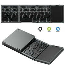 Foldable Bluetooth Keyboard with Touchpad, Multi-Device, Rechargeable, Wireless Folding Keyboard for iPad, iPhone, Android, Windows Laptop, Desktop, Tablet and PC