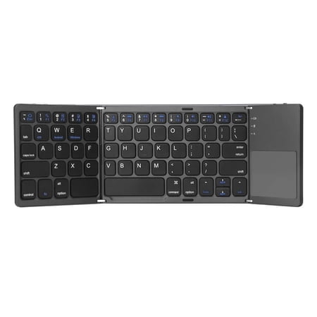 Bravoul Bluetooth Folding Wireless Keyboard with Holder, Black