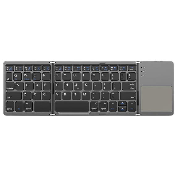 Foldable Bluetooth Keyboard with Touchpad - Portable Wireless Keyboard with Holder, Rechargeable Ultra Slim Pocket Folding Keyboards for android Windows iOS Tablet & Laptop