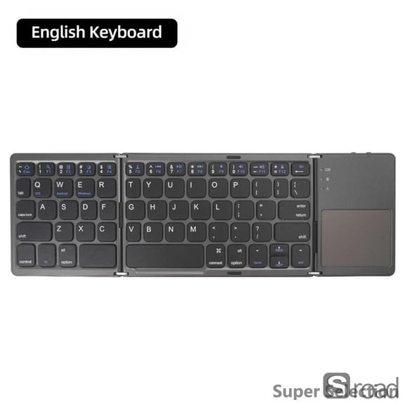 Foldable Bluetooth Keyboard With Touchpad - Ultra-Portable Wireless Keyboard For Windows, Android, IPad, IPhone - Rechargeable & Multi-Device Support (63 Keys, 10m Range, 35H Battery)