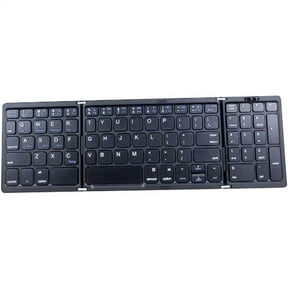 Foldable Bluetooth Keyboard, USB Rechargeable Wireless Keyboard for IOS, Android, PC Laptop Smartphone-Black