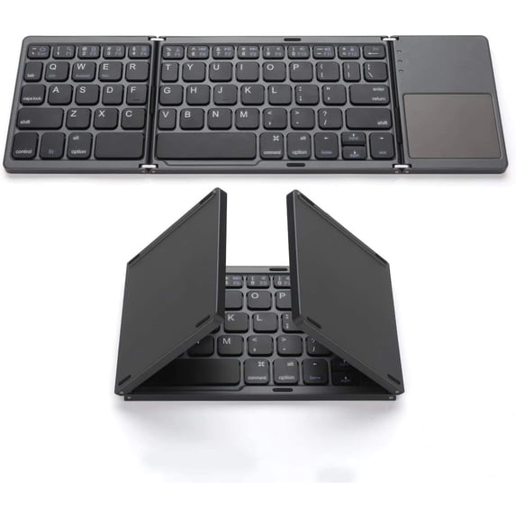 Foldable Bluetooth Keyboard,Wireless Portable Keyboard with touchpad,Rechargeable Pocket-Size Folding Travel Keyboard for iOS,Android,Windows Devices(RL)