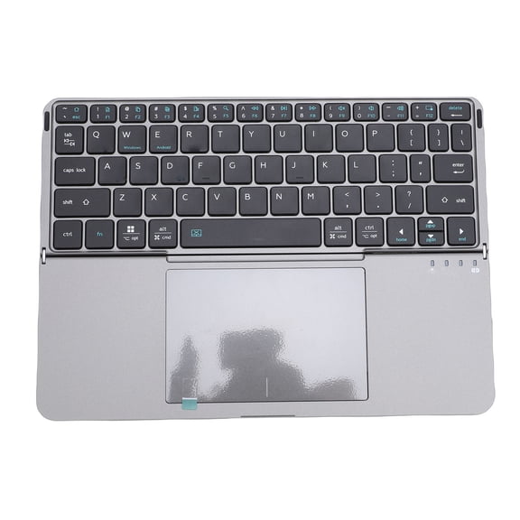 Foldable Bluetooth Keyboard with Touchpad, 64-Key Wireless Portable Keyboard for Tablet and Laptop, Grey