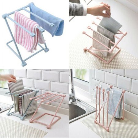 Foldable Bottle Drying Rack Shelf Kitchen Towel Cloth Storage Organizer Holder Rack