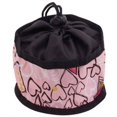 thumbnail image 1 of Doggles Foldable Travel Bowl, Pink Hearts - Large, 1 of 1