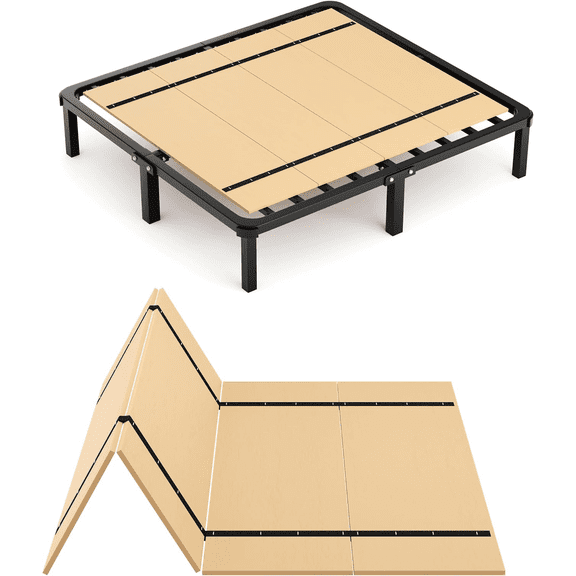 Foldable Box Spring Bunkie Board Bed Support Slats Bed Boards for Under Full