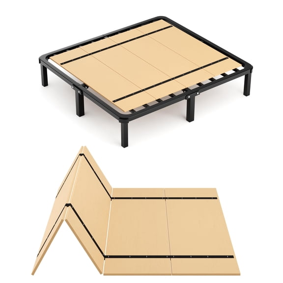 Foldable Box Spring, Bunkie Board, Bed Support Slats, Bed Boards for Under, Queen 64"X58"