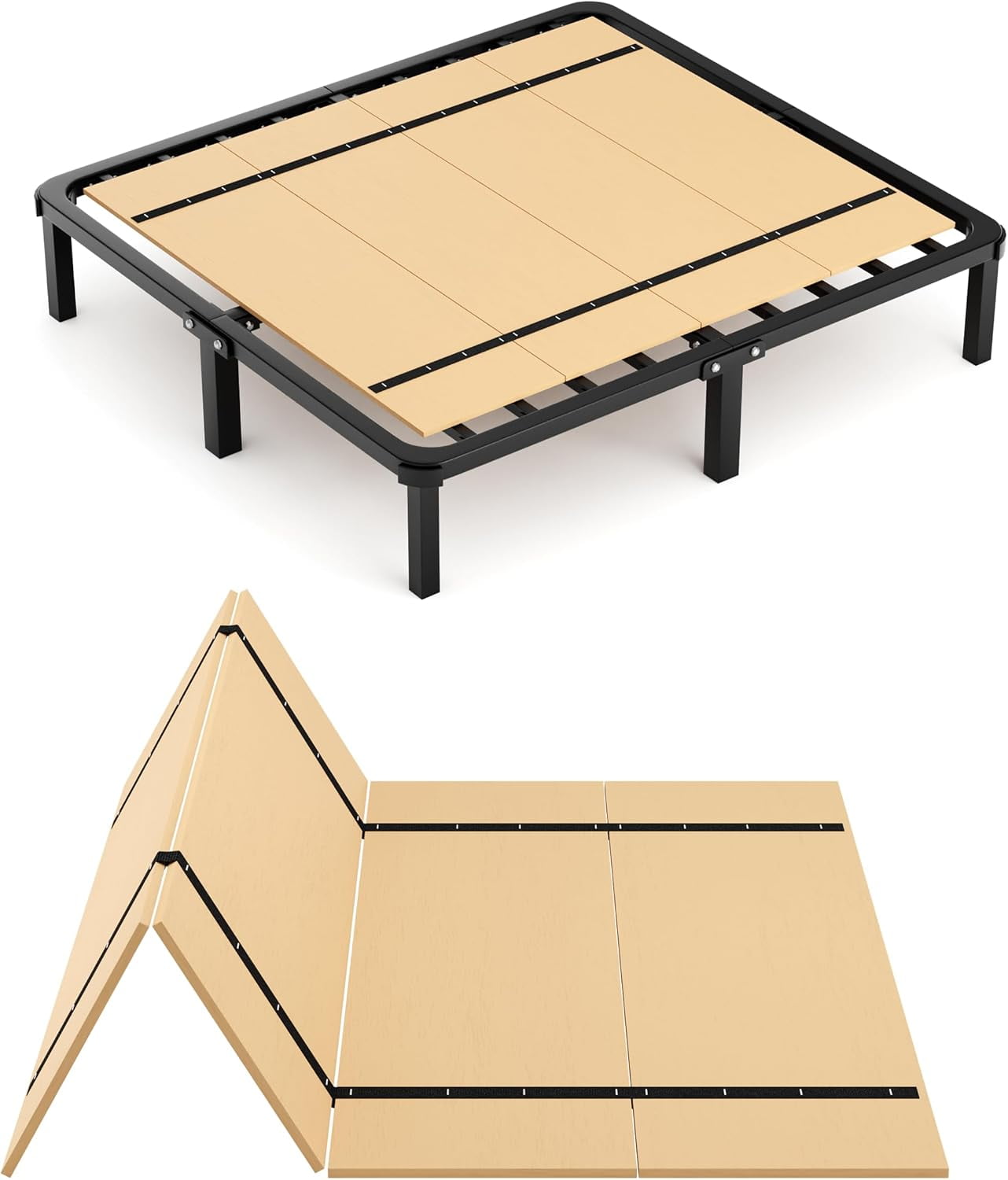 Foldable Box Spring, Bunkie Board, Bed Support Slats,Twin 38x74 ...
