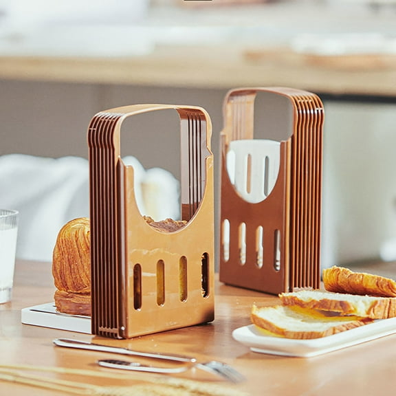 Foldable Bread Slicer Rack and Cutter, Adjustable Toast Divider Baking Tool for Uniform Slices, Easy Kitchen Accessory for Home and Outdoor Use