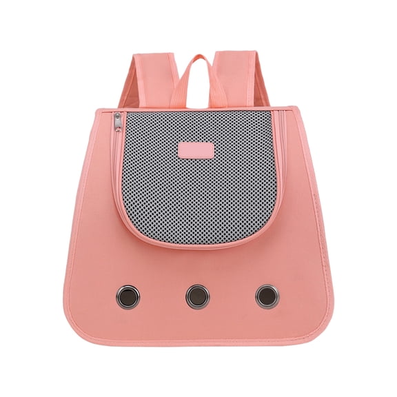 Foldable Breathable Cat Backpack 13.78x11.81x10.24in, Nylon Pet Carrier with Multi-Carry System for Walking Hiking Travel, 4 Color Options(Pink)