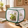 thumbnail image 1 of Foldable Breathable Mesh Insect Breeding Cage, Reusable Transparent Net Habitat Box for Insect Observation, Butterfly Creepy Crawler Breeding, 12"(Green), 1 of 7
